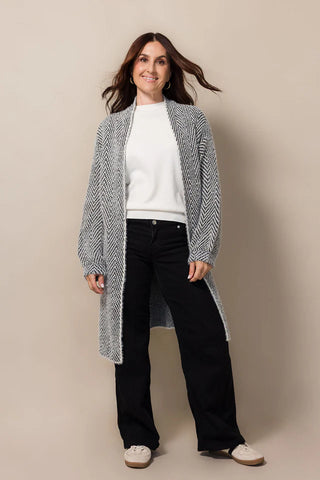 Textured Graphite Cardigan | One Size