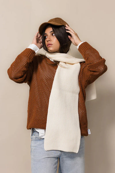 Nest Knit Scarf | Chalk