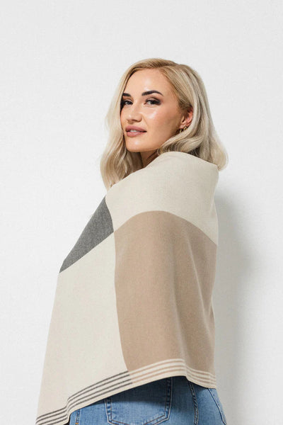 Blocked wrap | Creme/Caramel