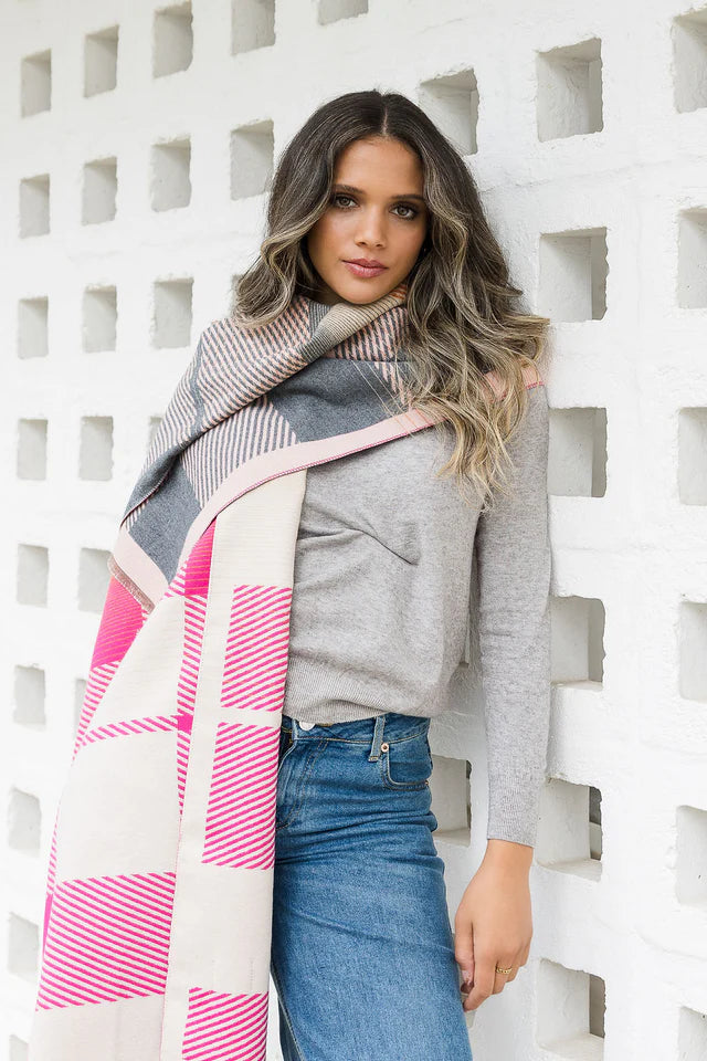 Urban Check Wrap | Pink/Orange