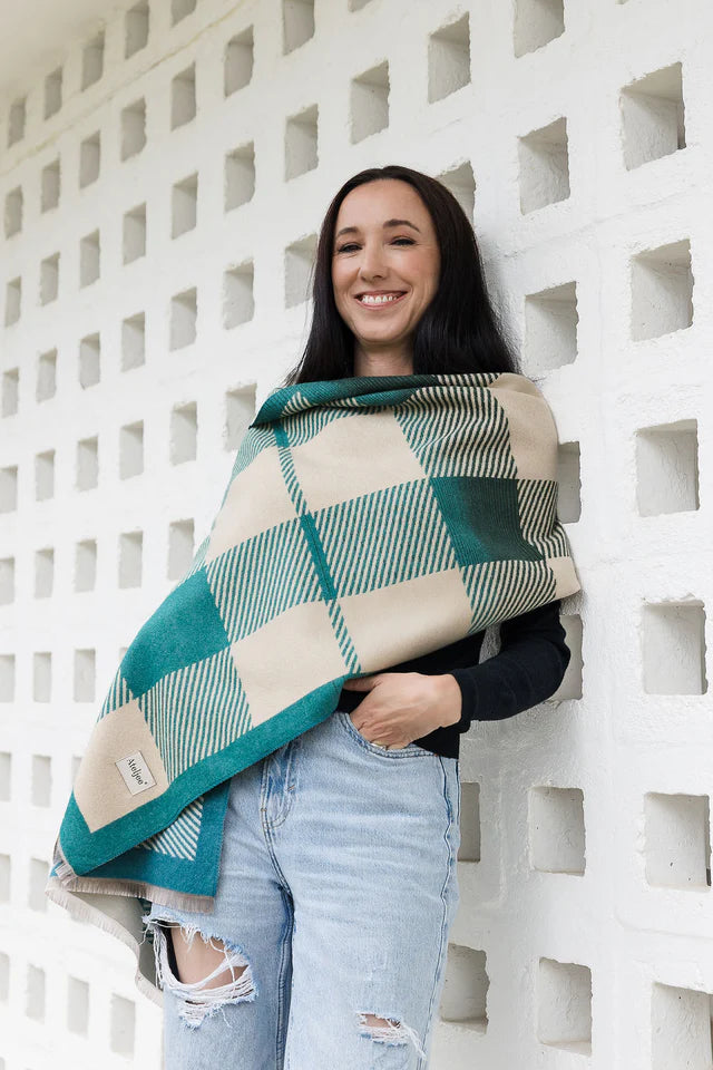 Urban Check Wrap | Jade/Teal