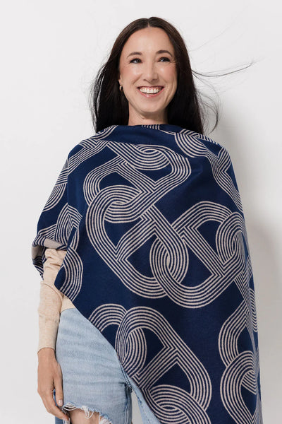 Arabesque Wrap | Navy/Denim