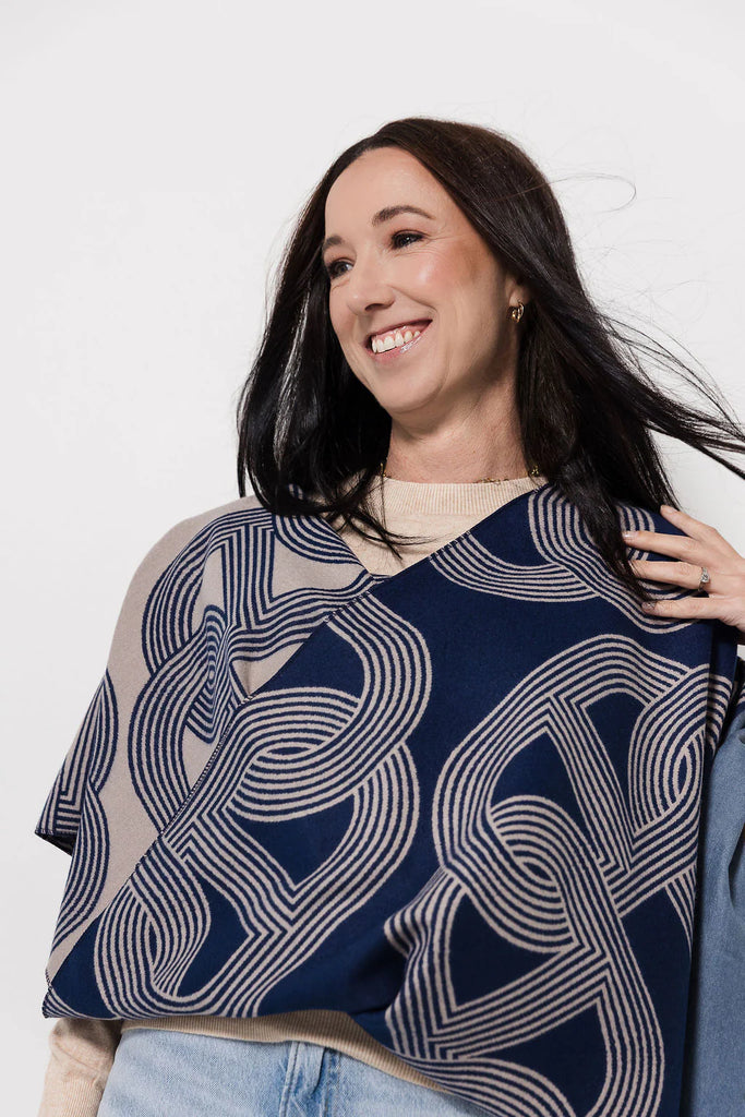 Arabesque Wrap | Navy/Denim