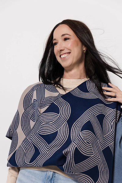 Arabesque Wrap | Navy/Denim