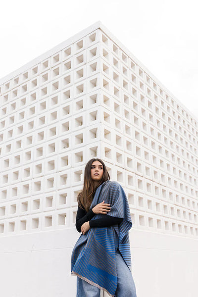 Striped Wrap | Blue/Grey