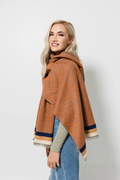 Crisscross Border Wrap | Orange