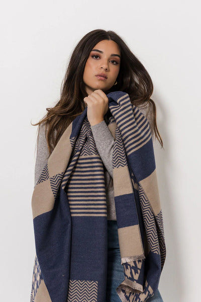 Mosaic Wrap | Denim/Stone