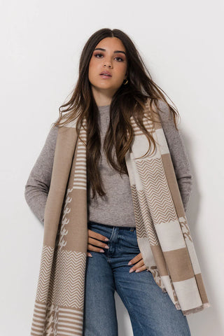 Mosaic Wrap | Stone/Creme
