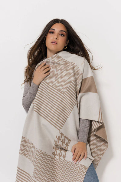 Mosaic Wrap | Stone/Creme