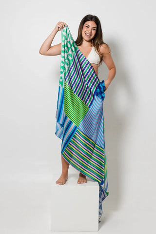 Luxe Silky wrap | Retro Blues