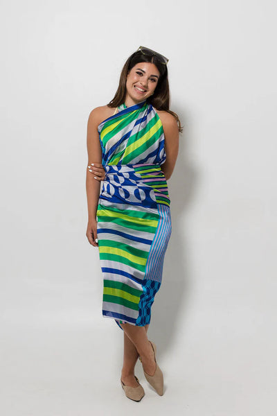 Luxe Silky wrap | Retro Blues