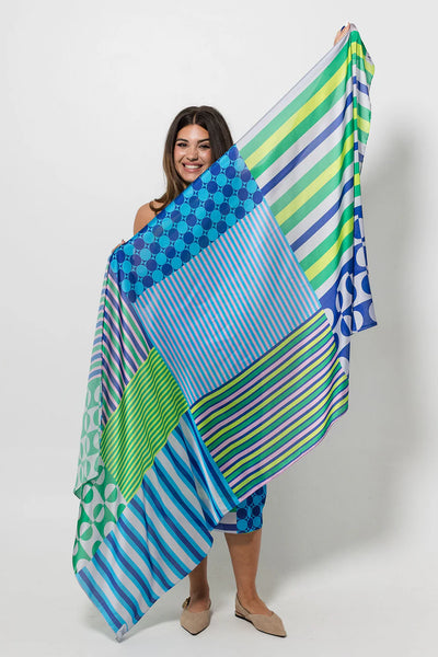 Luxe Silky wrap | Retro Blues