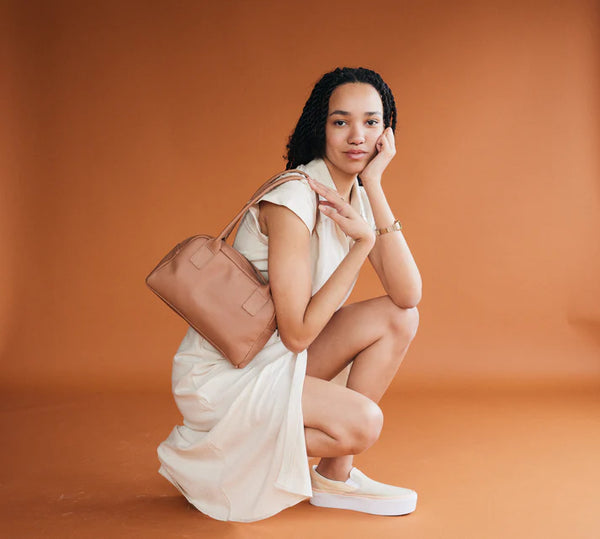 Meadow Leather Bowler Bag - Almond Tan