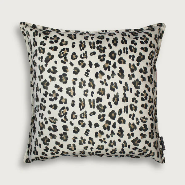 Aureum Leopard Ebony Ivory Velvet Scatter Cushion