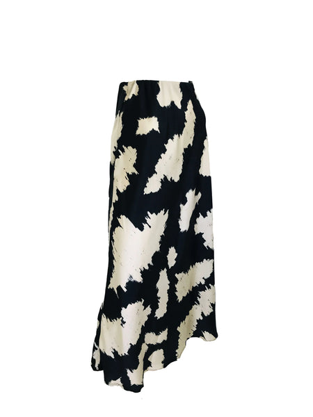 Bias Maxi Skirt – Black Ivory Splash