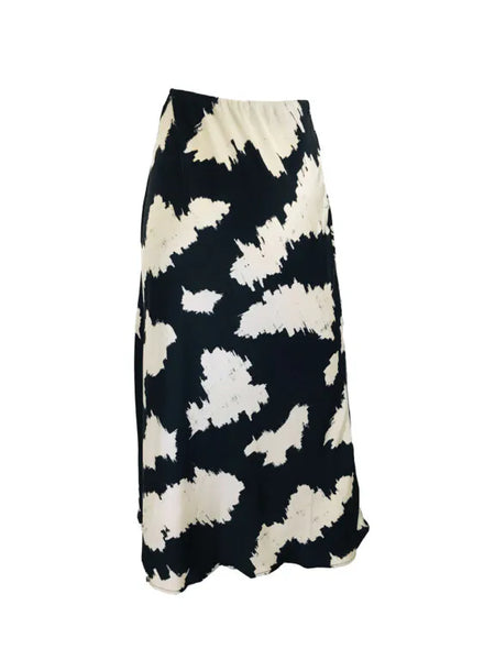 Bias Maxi Skirt – Black Ivory Splash