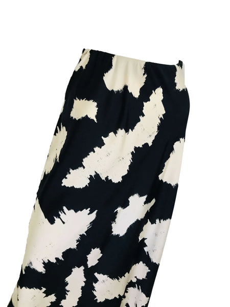 Bias Maxi Skirt – Black Ivory Splash