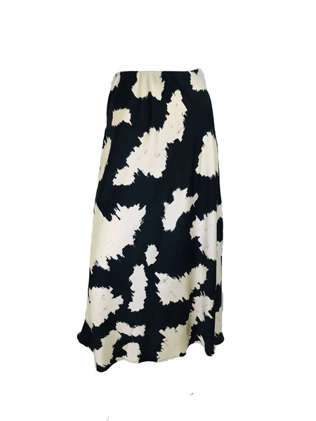 Bias Maxi Skirt – Black Ivory Splash