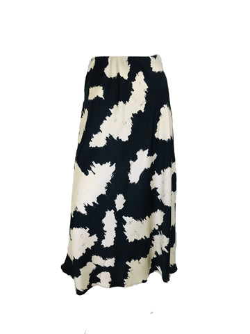 Bias Maxi Skirt – Black Ivory Splash