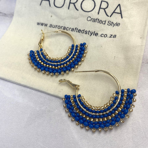 Cleopatra Hoop in True Blue (Gold)