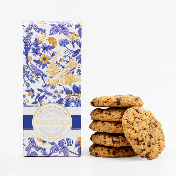 Mamamac's Beautiful Blue Gift Box Choc Chip Biscuits