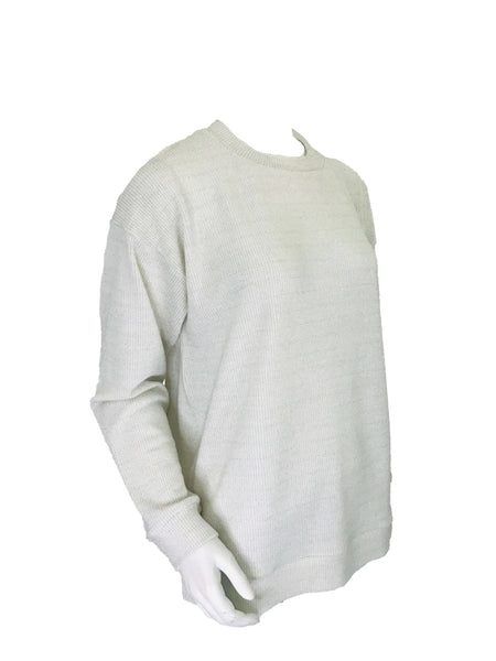 Crew Neck Sweater – White Shimmer