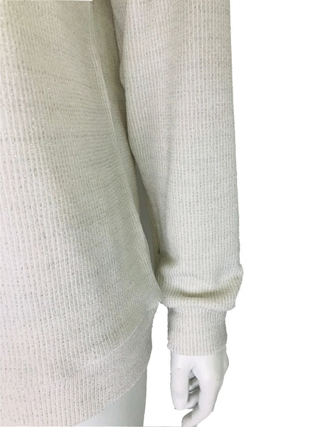 Crew Neck Sweater – White Shimmer
