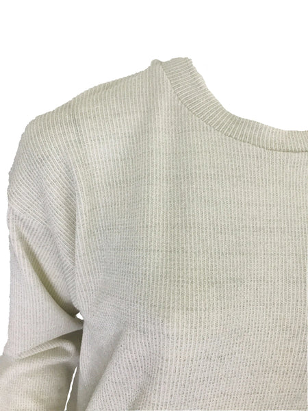 Crew Neck Sweater – White Shimmer