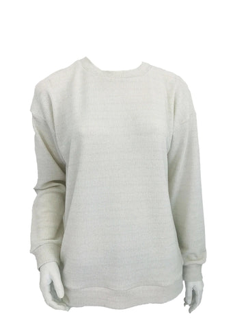 Crew Neck Sweater – White Shimmer