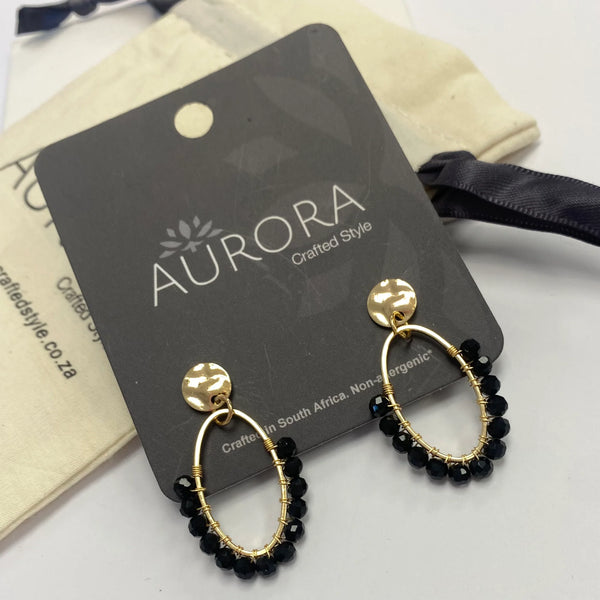 Aurora Oval Drop Black (Gold)