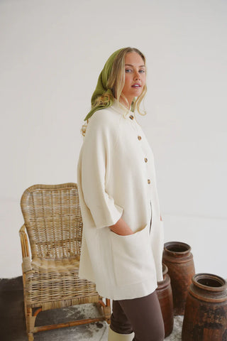 Sam Cotton Knit Jacket - Ecru