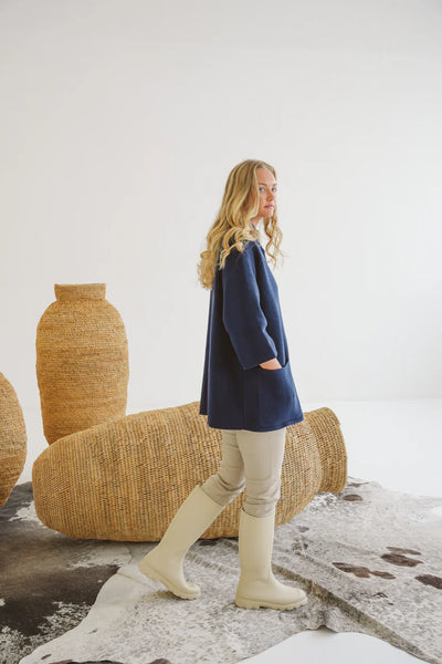 Sam Cotton Knit Jacket - Midnight Blue
