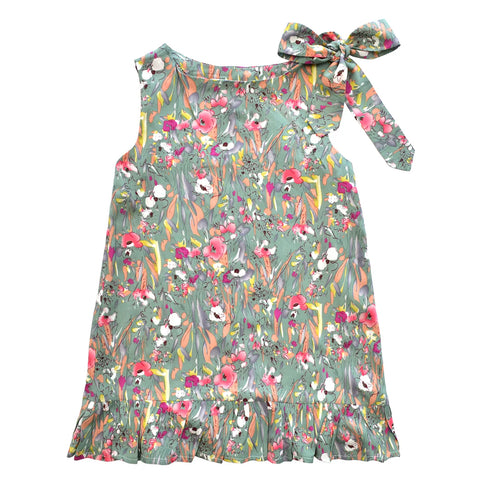 Myang Dress / Girls Mint Flower Flounce