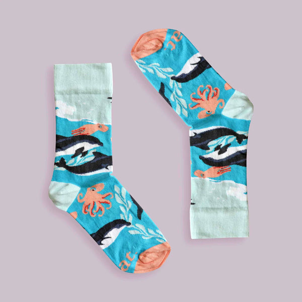 Ladies’ Dolphin Party socks | Designer Sea life themed products