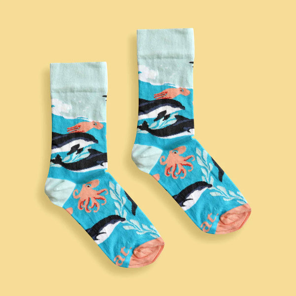 Men’s Dolphin Party socks | Designer Sea life themed products
