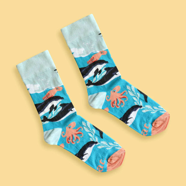 Men’s Dolphin Party socks | Designer Sea life themed products