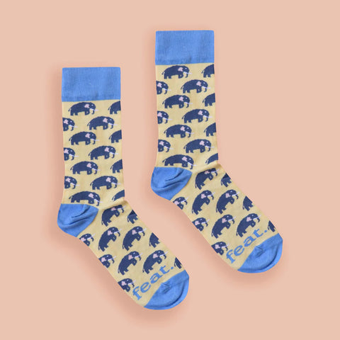 Ladies’ Elephants on Repeat socks | African Elephant socks