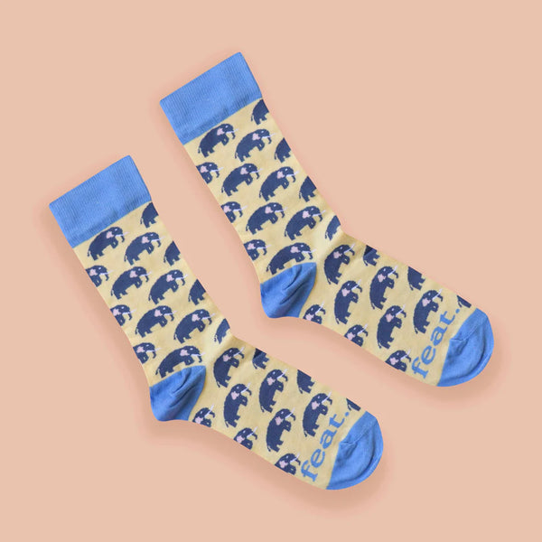 Ladies’ Elephants on Repeat socks | African Elephant socks