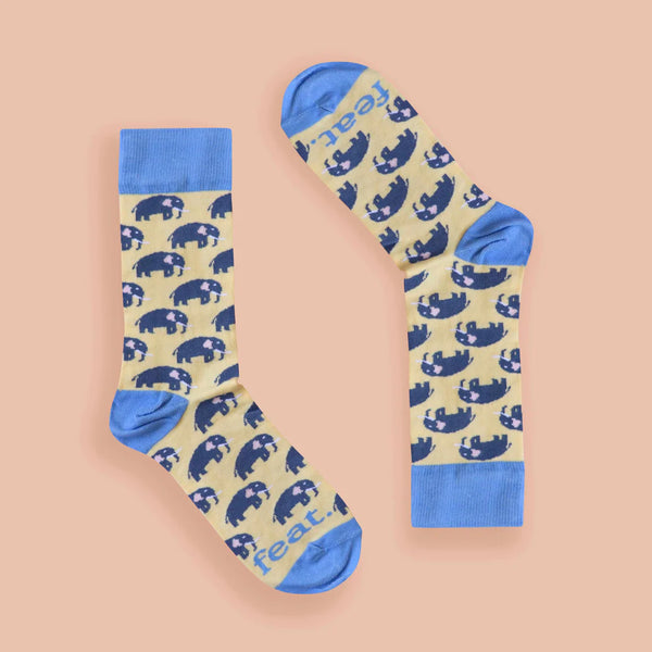 Ladies’ Elephants on Repeat socks | African Elephant socks