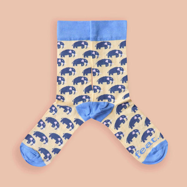 Ladies’ Elephants on Repeat socks | African Elephant socks