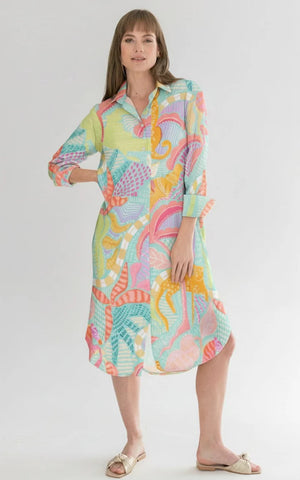 Evie Dress Blue Tiger Print