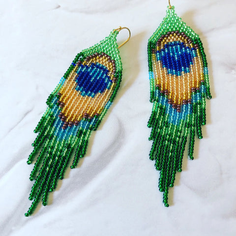 Aurora Beaded Peacock Tassels