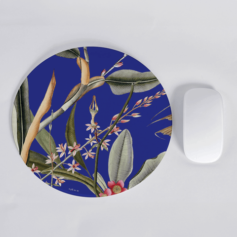 Florgeous Blue Round Mousepad