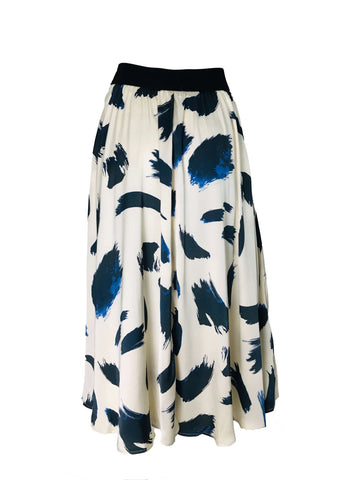 Full Elastic Skirt – Ivory Navy