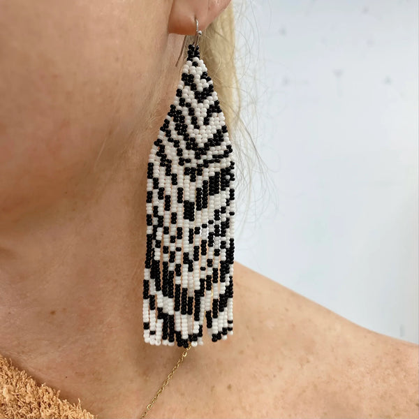 Aurora Beaded Tassel Darling Zebra