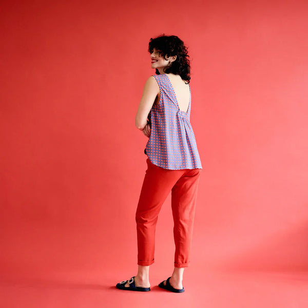 Coral Tank Top - Red Check