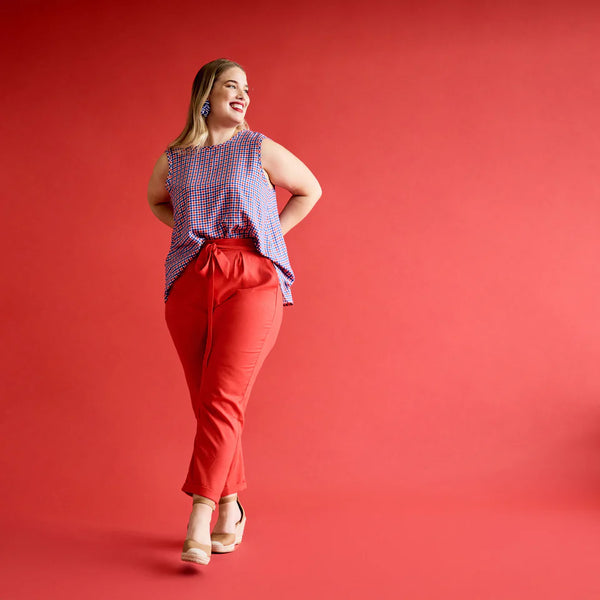 Coral Tank Top - Red Check