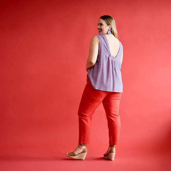 Coral Tank Top - Red Check