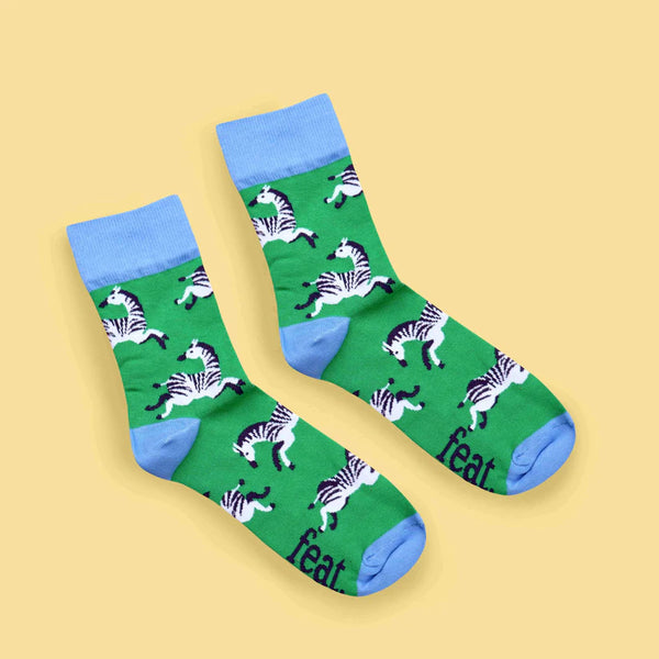 Ladies’ Galloping Zebra socks