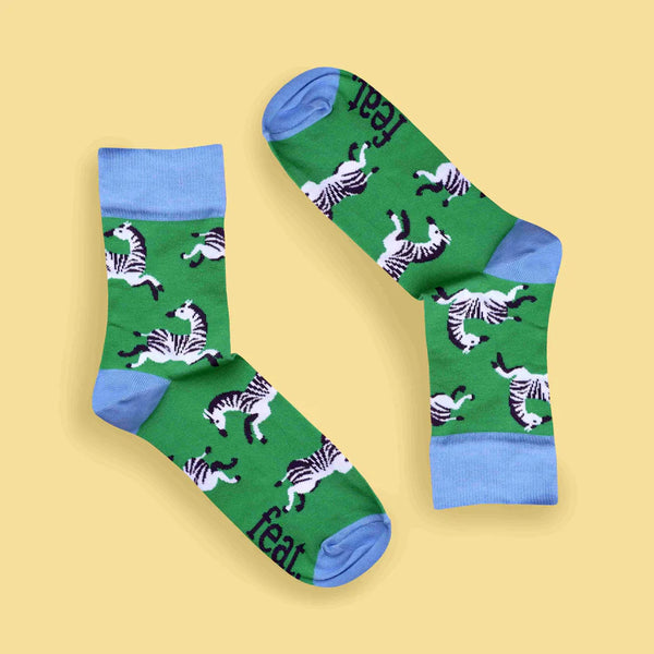 Ladies’ Galloping Zebra socks